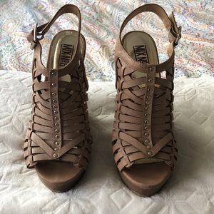 Tan wedge sandals